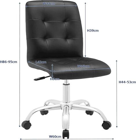 Modway Prim Ribbed Armless Mid Back Swivel Conference Office Chair In Black in Saudi Arabia
