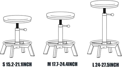 Vintage Short Bar Stools Swivel PU Seat 15-21inch Height Adjustable Extra Guest Chair Kitchen Island Counter Stool(Set of 2) in Saudi Arabia
