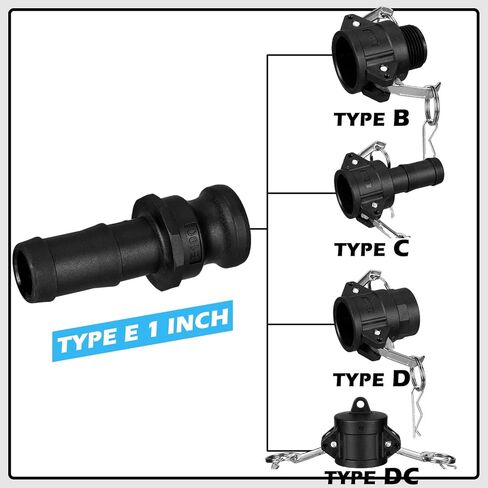Pushglossy1 قطعة تركيبات قفل الكامة من النوع E تركيبات Camlock من البولي بروبيلين وتركيبات خرطوم الأخدود، محول ذكر × ساق خرطوم، تركيبات خرطوم الشفط Camlock اقتران Camlock (1-1/2 بوصة) in Kuwait