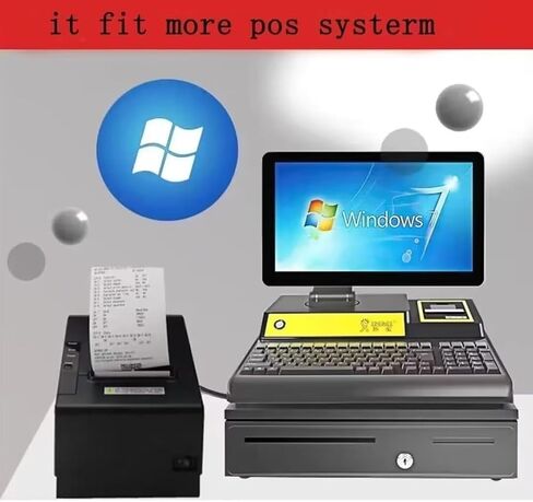 طابعة pos kithcen، بلوتوث إيثرنت/LAN 80 مم قاطع تلقائي للمطاعم لاسلكي ios android طابعة تذكرة استلام فاتورة حرارية للشركات الصغيرة، يدعم درج النقود (بلوتوث + LAN/إيثرنت + USB) in Kuwait