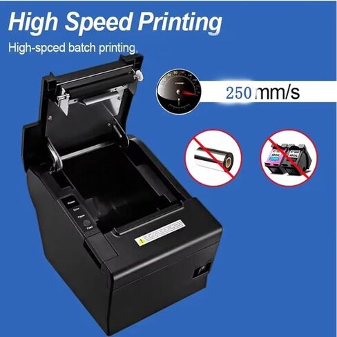 طابعة pos kithcen، بلوتوث إيثرنت/LAN 80 مم قاطع تلقائي للمطاعم لاسلكي ios android طابعة تذكرة استلام فاتورة حرارية للشركات الصغيرة، يدعم درج النقود (بلوتوث + LAN/إيثرنت + USB) in Kuwait