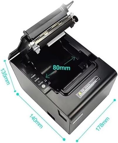 طابعة pos kithcen، بلوتوث إيثرنت/LAN 80 مم قاطع تلقائي للمطاعم لاسلكي ios android طابعة تذكرة استلام فاتورة حرارية للشركات الصغيرة، يدعم درج النقود (بلوتوث + LAN/إيثرنت + USB) in Kuwait