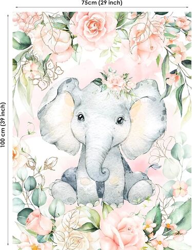 لوحة قماش فريدة من نوعها Rose Safari Elephant مقاس 29 × 39 بوصة، لوحة لحاف، لوحة لحاف أطفال، لوحة أطفال قطنية، لوحة بطانية، لوحة نسيج قطن ساتين لخياطة اللحف in Saudi Arabia