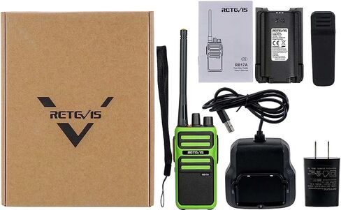أجهزة اتصال لاسلكية Retevis RB17A طويلة المدى، راديو GMRS ثنائي الاتجاه، بطارية قابلة لإعادة الشحن 2200 مللي أمبير في الساعة، SOS، راديو محمول للصيد وركوب الخيل والتخييم (أخضر، عبوتان) in Saudi Arabia
