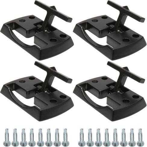 NovelBee 4 Pack of Chrome Fold Away Rope Hook with Mounting screws,Folding Cleat Truck Tie Down Anchor for Car Boat (Black) in Saudi Arabia