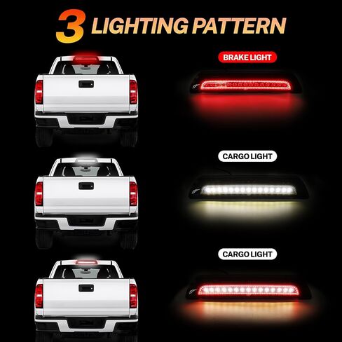 AUTOXBERT الثالث 3rd ضوء الفرامل لتويوتا تندرا 2007-2021 إضاءة مقاومة للماء ارتفاع جبل وقف LED ضوء الفرامل الثالث ، عدسة الدخان in Saudi Arabia