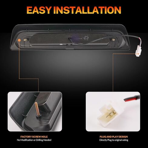 AUTOXBERT الثالث 3rd ضوء الفرامل لتويوتا تندرا 2007-2021 إضاءة مقاومة للماء ارتفاع جبل وقف LED ضوء الفرامل الثالث ، عدسة الدخان in Saudi Arabia