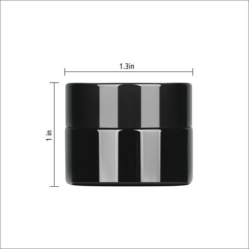 10g Thick Black UV Protection Small Glass Jars with Lids 10ml Concentrate Jars for Airtight Storage Wax Leaf Salve Cream Refillable Containers Jar (D capacity: 10ml 12PCS) in Saudi Arabia