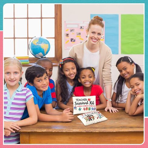 Highergo 16 Pcs Teacher Appreciation Gift Set for Women, 8 Teacher Makeup Pouch Cosmetic Bags and 8 Teacher Bangle Bracelets, Graduation End of Year Thank You Gifts for Teacher (Heart Style) in Kuwait