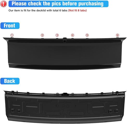 Rear Decklid Panel Trim Compatible with Ford Mustang 2015-2022, Mustang External Accessories Trunk Center Cover Panel Trim (Carbon Fiber Texture) in Kuwait