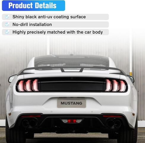 Rear Decklid Panel Trim Compatible with Ford Mustang 2015-2022, Mustang External Accessories Trunk Center Cover Panel Trim (Carbon Fiber Texture) in Kuwait