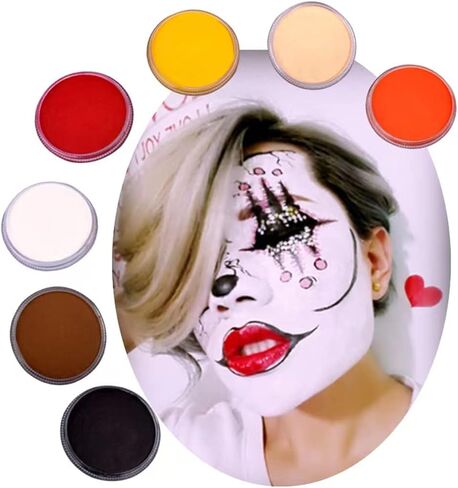 Black Face Body Paint, Water Activated Professional Face Painting, Water Based Non-Toxic Foundation for Kids Adults, Halloween SFX Makeup Cosplay Costume Parties, Theater Special Festivals in Saudi Arabia