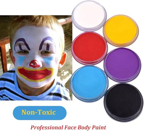 Black Face Body Paint, Water Activated Professional Face Painting, Water Based Non-Toxic Foundation for Kids Adults, Halloween SFX Makeup Cosplay Costume Parties, Theater Special Festivals in Saudi Arabia