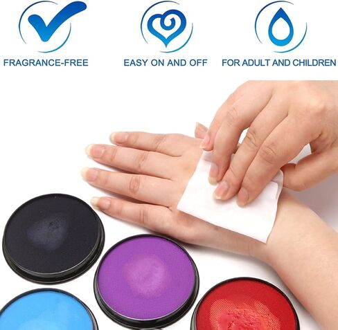 Black Face Body Paint, Water Activated Professional Face Painting, Water Based Non-Toxic Foundation for Kids Adults, Halloween SFX Makeup Cosplay Costume Parties, Theater Special Festivals in Saudi Arabia