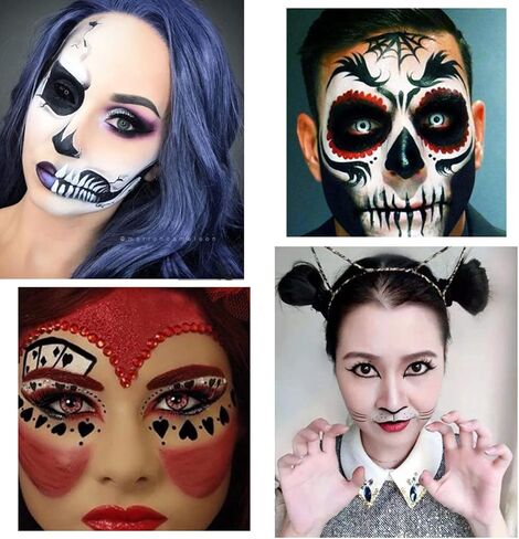 Black Face Body Paint, Water Activated Professional Face Painting, Water Based Non-Toxic Foundation for Kids Adults, Halloween SFX Makeup Cosplay Costume Parties, Theater Special Festivals in Saudi Arabia