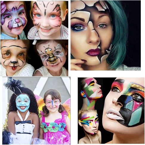 Black Face Body Paint, Water Activated Professional Face Painting, Water Based Non-Toxic Foundation for Kids Adults, Halloween SFX Makeup Cosplay Costume Parties, Theater Special Festivals in Saudi Arabia