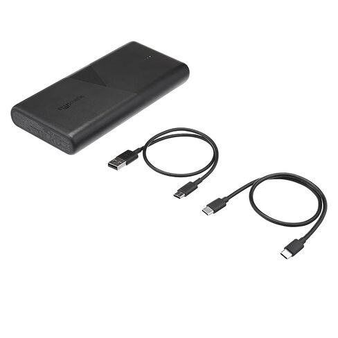 بطارية بنك الطاقة Amazon Basics فائقة الحمل والشحن السريع، 26800 مللي أمبير في الساعة، x1 PD 45W USB-C وx2 12W USB-A لأجهزة الكمبيوتر المحمولة، iPhone 15، Samsung S24، iPad والمزيد، أسود in Saudi Arabia