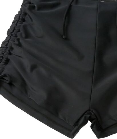Lilosy High Waisted Tummy Control Drawstring Bikini Set Srting Swimsuit Short Sleeve Top and Tie Side Shorts 2 Piece in Saudi Arabia