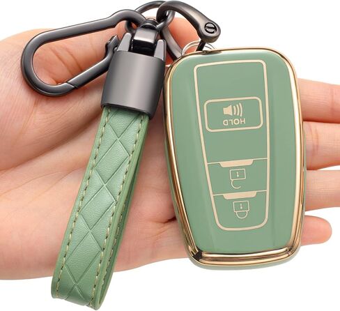for Toyota Key Fob Cover with Keychain Soft TPU Full Protection Key Case Shell Compatible with 2018-2024 Camry RAV4 Highlander Avalon C-HR Prius Corolla GT86 3 Button, A-Black in Saudi Arabia