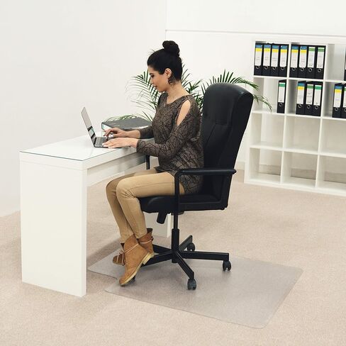 Heavy Duty Office Chair Mat with Lip for Carpet - 48 x 36 Inches Clear Desk Chair Mat - Anti-Slip Durable Carpet Protector for Desk Chair in Saudi Arabia