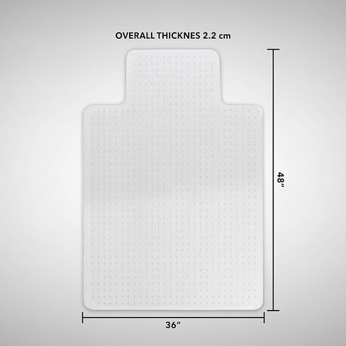Heavy Duty Office Chair Mat with Lip for Carpet - 48 x 36 Inches Clear Desk Chair Mat - Anti-Slip Durable Carpet Protector for Desk Chair in Saudi Arabia