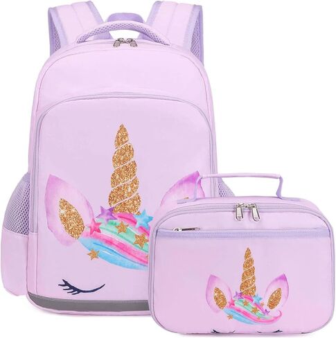 حقيبة ظهر للبنات حقيبة مدرسية للأطفال حقيبة كتب للأطفال مجموعة حقيبة ظهر يومية مع حقيبة غداء in Kuwait