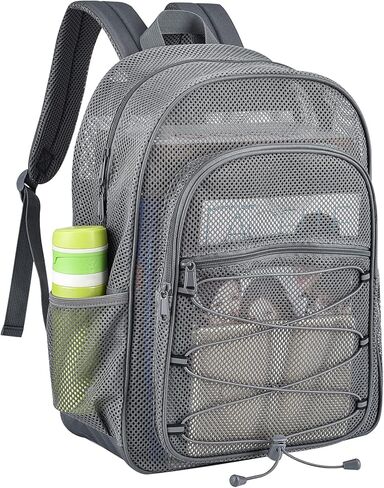 Heavy Duty Mesh Backpacks for Adults, See Through Backpack with Adjustable Straps, Mesh Bags for Swimming(Purple) in Kuwait