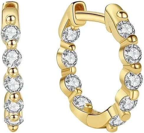 CAITLYNMINIMALIST Diamond Huggies Small Mini Hoop Earrings for Women Sterling Silver ∙ 18K Gold Gift for Women in Saudi Arabia