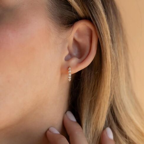 CAITLYNMINIMALIST Diamond Huggies Small Mini Hoop Earrings for Women Sterling Silver ∙ 18K Gold Gift for Women in Saudi Arabia