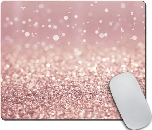 Pink Glitter Background Customized Rectangle Non-Slip Rubber Mouse Pads Gaming Mouse Pad 9.5 X 7.9 Inch (240mmX200mmX3mm) in Saudi Arabia