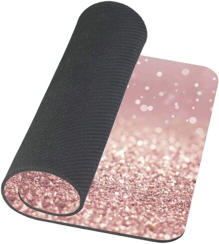 Pink Glitter Background Customized Rectangle Non-Slip Rubber Mouse Pads Gaming Mouse Pad 9.5 X 7.9 Inch (240mmX200mmX3mm) in Saudi Arabia