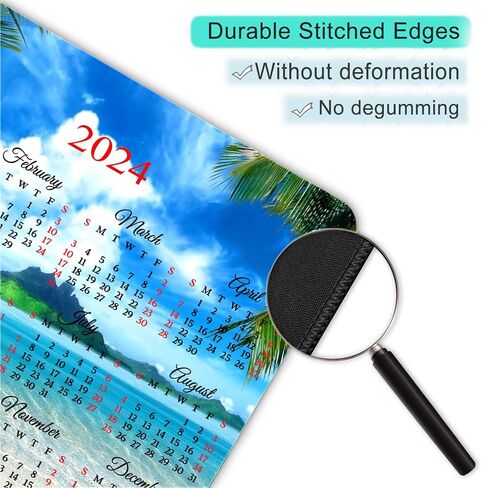 2025 Calendar HD Font Tropical Beach Coconut PalmTrees Mouse Pad,Non-Slip Personalized Rectangular, Size: 9.5 x 7.9 inches…… in Saudi Arabia