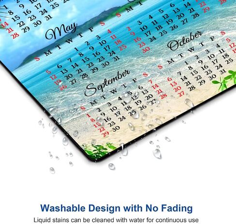 2025 Calendar HD Font Tropical Beach Coconut PalmTrees Mouse Pad,Non-Slip Personalized Rectangular, Size: 9.5 x 7.9 inches…… in Saudi Arabia