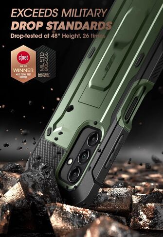 SUPCASE for Samsung Galaxy A14 5G Case with Screen Protector (Unicorn Beetle Pro), [Built-in Stand & Belt Clip] Heavy Duty Full-Body Rugged Protective Phone Case for Samsung A14 5G case, Black in Saudi Arabia