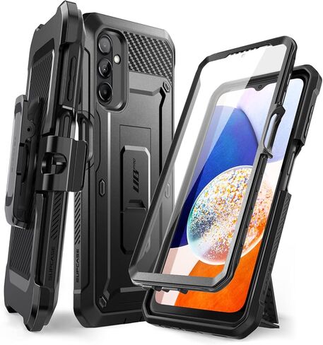 SUPCASE for Samsung Galaxy A14 5G Case with Screen Protector (Unicorn Beetle Pro), [Built-in Stand & Belt Clip] Heavy Duty Full-Body Rugged Protective Phone Case for Samsung A14 5G case, Black in Saudi Arabia