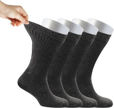 Cosyfeel® Women Loose Diabetic Crew Socks 4-Pair Super Soft Bamboo Viscose Material Durable with Seamless Toe Non-Binding Top in Saudi Arabia