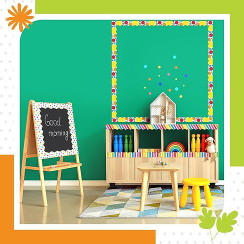 TaoBary 6 Rolls 196.8 ft Back to School Bulletin Board Borders First Day of School Classroom Borders for Bulletin Board Colorful Crayon Pencil Apple Bus Classroom Chalkboard Decoration in Kuwait