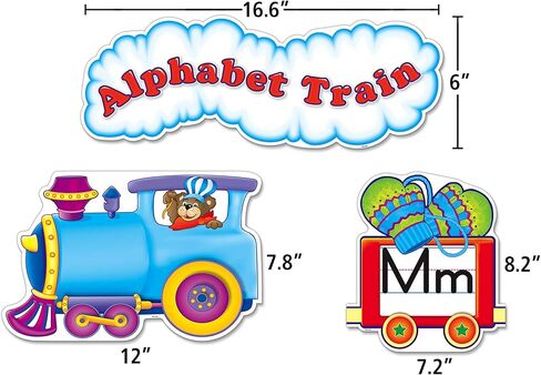 مجموعة عرض لوحة إعلانات قطار الحروف الأبجدية من Teacher Created Resources (4421)، متعددة الألوان in Kuwait