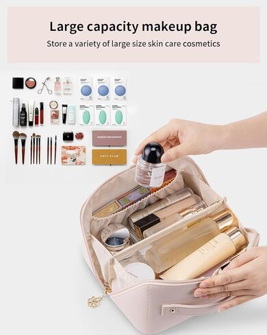 صندوق مجوهرات للسفر من Vlando مع 6 سحاب حقيبة مجوهرات للسفر وحقيبة مستحضرات التجميل وحقيبة فرش المكياج للهدايا والنساء والفتيات in Kuwait