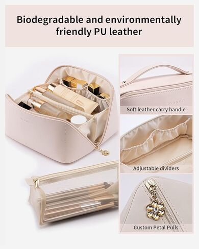 صندوق مجوهرات للسفر من Vlando مع 6 سحاب حقيبة مجوهرات للسفر وحقيبة مستحضرات التجميل وحقيبة فرش المكياج للهدايا والنساء والفتيات in Kuwait