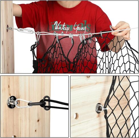Batting Cage Netting Wire Tension Kit Cable Kit Batting Cage Suspension Kits Net Hanging Kits Ideal for Baseball and Softball Batting Cage Net Hitting Tunnels DIY Batting Cages Sized 55ft in Saudi Arabia