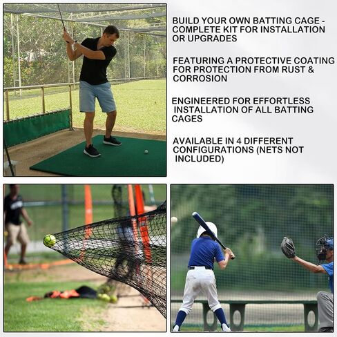 Batting Cage Netting Wire Tension Kit Cable Kit Batting Cage Suspension Kits Net Hanging Kits Ideal for Baseball and Softball Batting Cage Net Hitting Tunnels DIY Batting Cages Sized 55ft in Saudi Arabia