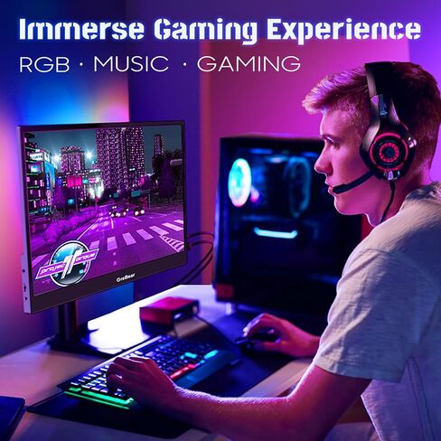 𝟮𝟰𝟬𝙃𝙕 17.3" Portable Gaming Monitor 1080P HDR 𝙄𝙋𝙎 Screen 𝙍𝙂𝘽 𝘿𝙮𝙣𝙖𝙢𝙞𝙘 𝘽𝙖𝙘𝙠𝙡𝙞𝙜𝙝𝙩 HDMI USB-C Laptop Display Extender, PC Second Screen w/Cover & Speakers for Switch PS4/5 VESA in Kuwait