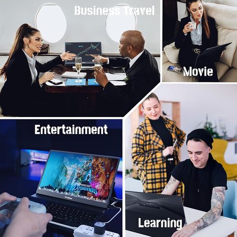 𝟮𝟰𝟬𝙃𝙕 17.3" Portable Gaming Monitor 1080P HDR 𝙄𝙋𝙎 Screen 𝙍𝙂𝘽 𝘿𝙮𝙣𝙖𝙢𝙞𝙘 𝘽𝙖𝙘𝙠𝙡𝙞𝙜𝙝𝙩 HDMI USB-C Laptop Display Extender, PC Second Screen w/Cover & Speakers for Switch PS4/5 VESA in Kuwait