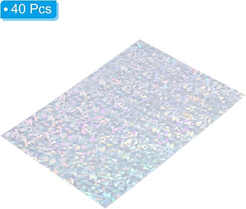 PATIKIL 9.5"x7" Holographic Cardstock, 20 Pack Metallic Iridescent Mirror Paper Foil Board Reflective Sheets for Scrapbook Poster DIY Craft, Style 2 in Saudi Arabia
