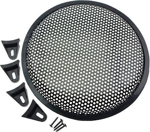 2 Pcs 8 Inch Metal Mesh Speaker Grills Covers Subwoofer Grill Protective Case and Presser feet with Mounting Screws for Home Audio Car Speaker (Black) in Saudi Arabia