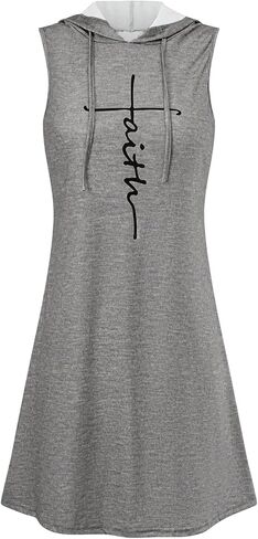 SweatyRocks Women's Leopard Print Striped Hooded Dress Short Sleeve Knee Length Dresses with Pocket in Saudi Arabia