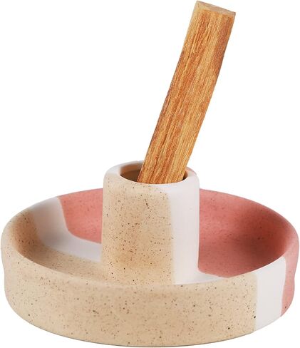 Ceramic Incense Holder for Palo Santo Stick, Handmade Palo Santo Burner, Scent Wood Stand and Ash Catcher (Blue&Red) in Saudi Arabia