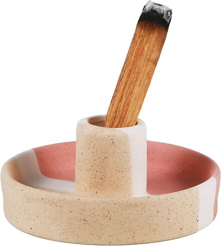 Ceramic Incense Holder for Palo Santo Stick, Handmade Palo Santo Burner, Scent Wood Stand and Ash Catcher (Blue&Red) in Saudi Arabia