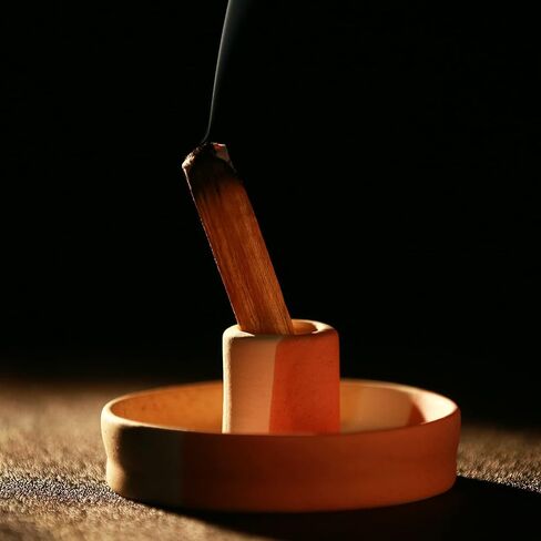 Ceramic Incense Holder for Palo Santo Stick, Handmade Palo Santo Burner, Scent Wood Stand and Ash Catcher (Blue&Red) in Saudi Arabia